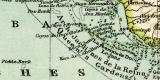 Cuba Jamaika und Portoriko historische Landkarte Lithographie ca. 1912
