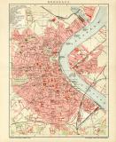 Bordeaux historischer Stadtplan Karte Lithographie ca. 1904