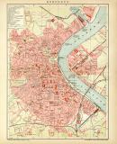 Bordeaux historischer Stadtplan Karte Lithographie ca. 1905