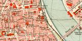 Bordeaux historischer Stadtplan Karte Lithographie ca. 1905