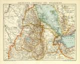 Abessinien Erythräa und Südarabien historische Landkarte Lithographie ca. 1910