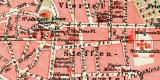 Aachen historischer Stadtplan Karte Lithographie ca. 1911
