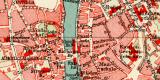 Zürich historischer Stadtplan Karte Lithographie ca. 1911