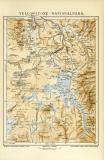Yellowstone Nationalpark historische Landkarte Lithographie ca. 1905