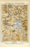Yellowstone Nationalpark historische Landkarte Lithographie ca. 1907