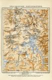 Yellowstone Nationalpark historische Landkarte Lithographie ca. 1911