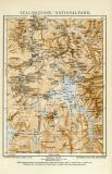 Yellowstone Nationalpark historische Landkarte Lithographie ca. 1912