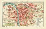 Würzburg historischer Stadtplan Karte Lithographie ca. 1910