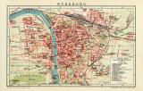 Würzburg historischer Stadtplan Karte Lithographie ca. 1912