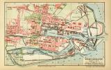 Wilhelmshaven historischer Stadtplan Karte Lithographie ca. 1904