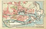 Wilhelmshaven historischer Stadtplan Karte Lithographie ca. 1905
