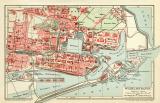 Wilhelmshaven historischer Stadtplan Karte Lithographie ca. 1911