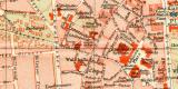 Wiesbaden historischer Stadtplan Karte Lithographie ca. 1903