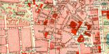 Wiesbaden historischer Stadtplan Karte Lithographie ca. 1909