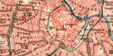 Wien Stadtgebiet historischer Stadtplan Karte Lithographie ca. 1909