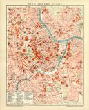Wien Innere Stadt historischer Stadtplan Karte Lithographie ca. 1903