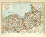 Ost- und Westpreussen historische Landkarte Lithographie ca. 1907