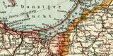 Ost- und Westpreussen historische Landkarte Lithographie ca. 1911
