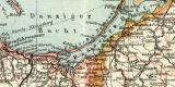 Ost- und Westpreussen historische Landkarte Lithographie ca. 1912