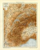 Westalpen historische Landkarte Lithographie ca. 1910