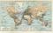 Übersichtskarte des Weltverkehrs historische Landkarte Lithographie ca. 1907