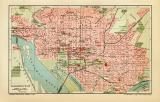 Washington historischer Stadtplan Karte Lithographie ca....