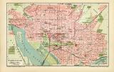 Washington historischer Stadtplan Karte Lithographie ca. 1905