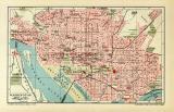 Washington historischer Stadtplan Karte Lithographie ca. 1908