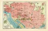 Washington historischer Stadtplan Karte Lithographie ca. 1910