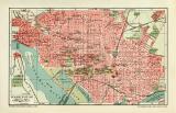Washington historischer Stadtplan Karte Lithographie ca....