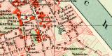 Warschau historischer Stadtplan Karte Lithographie ca. 1910