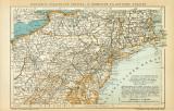Vereinigte Staaten von Amerika IV. Nördliche Atlantische Staaten historische Landkarte Lithographie ca. 1905