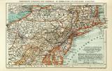 Vereinigte Staaten von Amerika IV. Nördliche Atlantische Staaten historische Landkarte Lithographie ca. 1911