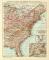 Vereinigte Staaten von Amerika III. Östlicher Teil historische Landkarte Lithographie ca. 1911