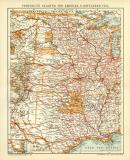 Vereinigte Staaten von Amerika II. Mittlerer Teil historische Landkarte Lithographie ca. 1909