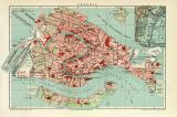 Venedig historischer Stadtplan Karte Lithographie ca. 1912