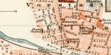 Valparaiso und Santiago historischer Stadtplan Karte Lithographie ca. 1900
