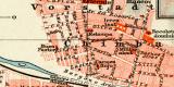 Valparaiso und Santiago historischer Stadtplan Karte Lithographie ca. 1902