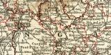 Ungarn und Galizien historische Landkarte Lithographie ca. 1903