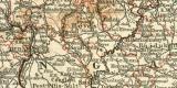 Ungarn und Galizien historische Landkarte Lithographie ca. 1911