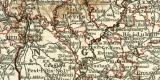 Ungarn und Galizien historische Landkarte Lithographie ca. 1912