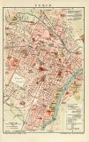 Turin historischer Stadtplan Karte Lithographie ca. 1899