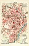 Turin historischer Stadtplan Karte Lithographie ca. 1905