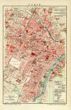 Turin historischer Stadtplan Karte Lithographie ca. 1911