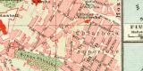 Triest Fiume und Pola historischer Stadtplan Karte Lithographie ca. 1905