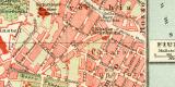 Triest Fiume und Pola historischer Stadtplan Karte Lithographie ca. 1909