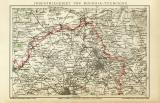 Industriegebiet Roubaix Tourcoing historische Landkarte Lithographie ca. 1903