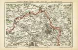 Industriegebiet Roubaix Tourcoing historische Landkarte Lithographie ca. 1907