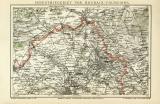 Industriegebiet Roubaix Tourcoing historische Landkarte Lithographie ca. 1910