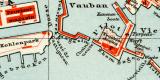 Toulon historischer Stadtplan Karte Lithographie ca. 1903